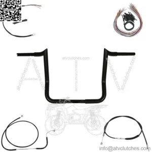 Yaffe Black 12" Monkey Handlebar Package 08-13 Harley Street Electra Glide ABS (For: Harley-Davidson)