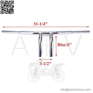 Motorcycle 1-1/4" Chrome 8" Rise T-Bars Handlebars For Harley Dyna Road King (For: Harley-Davidson)
