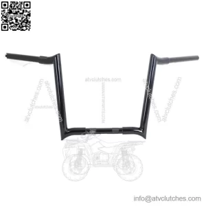 VTwin Black 14" Z-Bar Handlebar With Indents 1982-2017 Harley Softail Touring