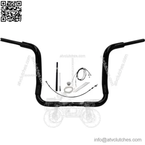 Black 14" Round Top Handlebar Kit 2021-2022 Harley Touring FLHT CVO