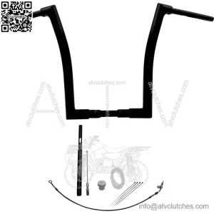 Black 16" Flat Top Handlebar Kit 2021-2022 Harley Touring FLT CVO