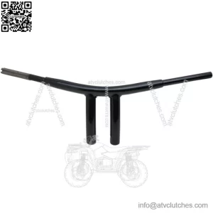 Drag Specialties 8" Gloss Black Radius T-Bar Handlebars for Harley Davidson