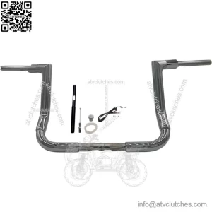 Chrome 12" Flat Top Handlebar Kit 2021-2022 Harley Touring FLH