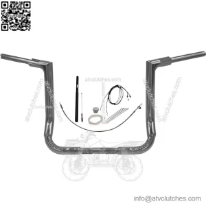 Chrome 14" Flat Top Handlebar Kit 2021-2022 Harley Touring FLH