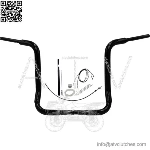 Black 16" Round Top Handlebar Kit 2021-2022 Harley Touring FLH CVO