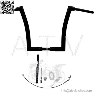 Black 14" Flat Top Handlebar Kit 2021-2022 Harley Touring FLTR CVO