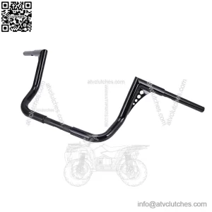 12" Rise Glossy Black Handlebars For Harley Touring Electra Glide 1982-2021
