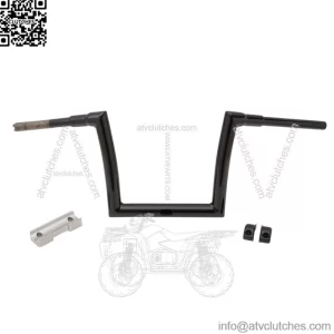 1-1/2" Touring Strip Handlebar 10" Rise Gloss Black 0601-5198