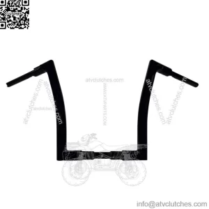 Inc. 1-1/4" EZ Install Flat Top Handlebar 14" Black 706014B