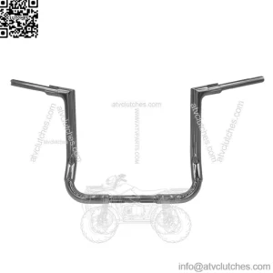 Inc. 1-1/2" EZ Install Flat Top Handlebar 14" Chrome 606014