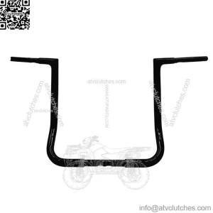 Inc. 1-1/4" EZ Install Flat Top Handlebar 16" Black 705016B