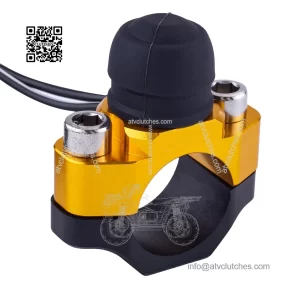 CNC Motorcycle ATV Water Proof Engine Start Stop Kill Switch Button for Electric Motorcycle Scooter Bike Modification Universal Parts with Mounting Backplate-Gold