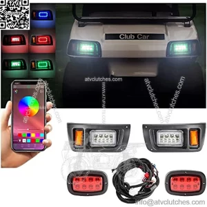 Golf Cart Deluxe LED Light Kit with Daytime Running Light Turn Signal Function Fits for Club Car DS with Headlight Taillight Brake Light Horn Turn Signal Assembly Upgrade Replacement