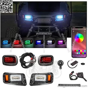 3 Version Golf Cart LED Headlight and Tail Light for EZGO TXT Freedom Carts (12V-48V) with Turn Signals Kits, Safe Daytime Running Lights & Multi Color App Bluetooth Control Light Kits