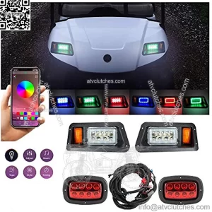 2023 New Upgraded Golf Cart LED Light Kit for Yamaha G14 G16 G19 G22, Headlight Taillight w/Turn Signal Switch, Horn, Low High Beam, Blinker & Brake Light, Daytime Running Lamp