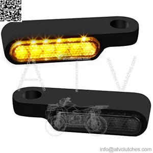 Handlebar LED Turn Signals Mini Motorcycle Blinkers Handle Bar Marker Light Compatible with Harley Dyna Sportster 883 Road King Electra Glide Softail Fat Bob