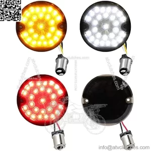 1157 Front 1156 Rear LED Turn Signals, 3 1/4 Inch Flat Motorcycle Brake Taillights for Harley Touring Road King Electra Glide Softail Ultra Classic Ultra Limited - 4Pcs