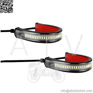 2PCS Motorcycle LED Turn Signal Light, Flexible Switchback Dual-Color White & Amber Fork Turn Signal Blinkers, DRL Daytime Running Light Waterproof Adjustable Strips Bars for Motorbike