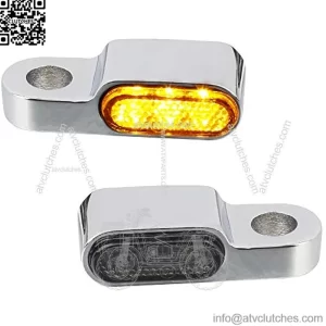 Handlebar LED Turn Signals Mini Motorcycle Blinkers Brake Clutch Marker Light Compatible with Harley Dyna Sportster Honda Shadow VLX 600 V-Star 650 Suzuki Boulevard