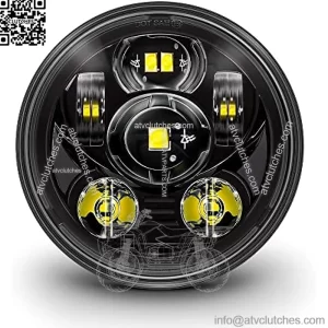 ONLINE LED STORE 5.75" (5 3/4) Harley LED Headlight For Harley Davidson [Black-Finish] Round LED Motorcycle Headlight For Dyna Street Bob Super Wide Glide Low Rider Night Rod Train Softail Sportster
