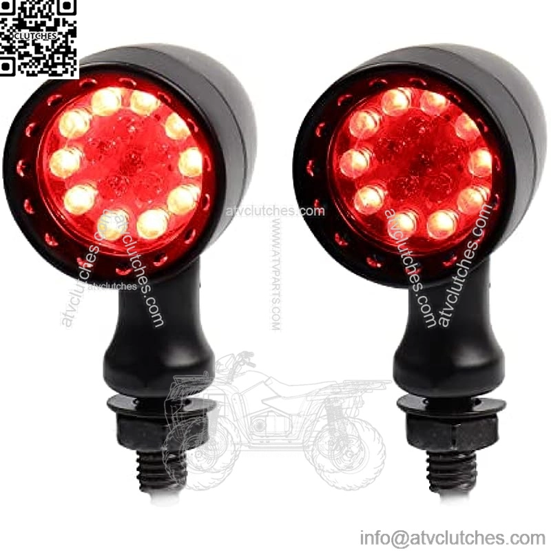 Rear Universal Motorcycle LED Turn Signals, Red Brake Tail Lights for Harley Scooter Honda Kawasaki Suzuki Triumph Yamaha-2Pcs