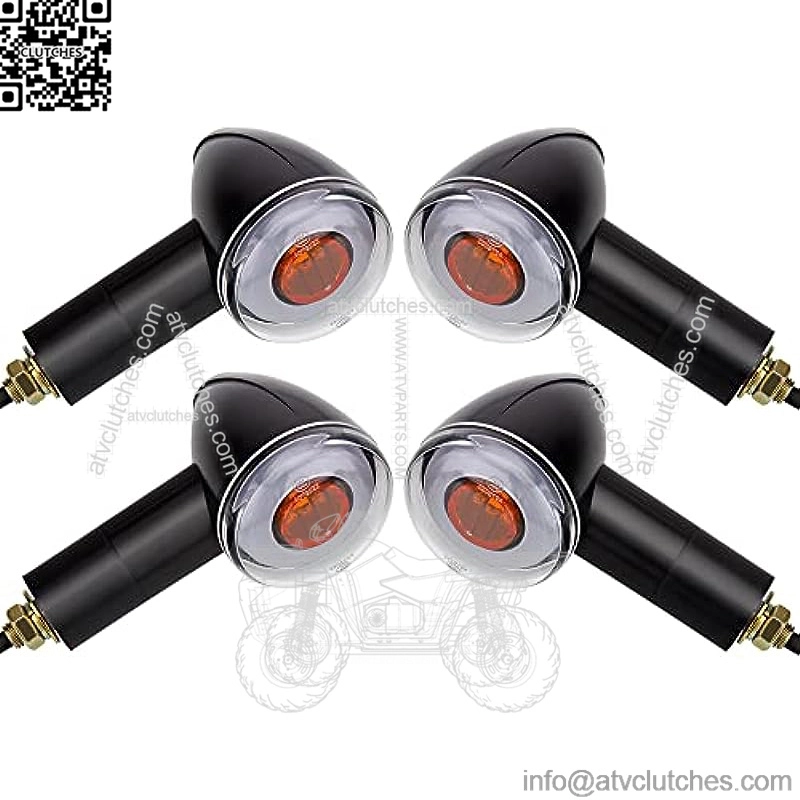 Motorcycle LED Turn Signals Lights Front Rear 4PCS Bullet Indicators 4 Wire Universal Compatible with Honda Shadow Spirit Aero BigRuckus VTX Rebel Sabre Kawasaki Vulcan Harley Sportster(Style-A)