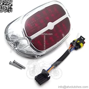MT355-RL-C-C RED Tail Brake Running Lights Compatible with Harley Davidson Dyna Sportster 1999-later XL Clear Lens