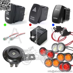 SXS UTV Kawasaki Mule Pro Teryx Teryx 4 STREET LEGAL LED Turn-Signal Kit w/HORN
