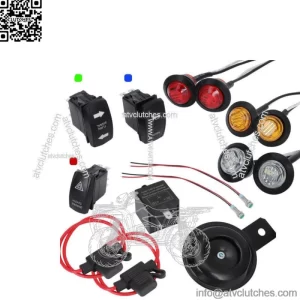 For UTV ATV Golf Cart Rocker Switch Turn Signal Kit Street Legal Led Light Horn (For: More than one vehicle)