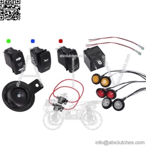 UTV ATV LED Turn Signal Light & Horn Kit Street Legal Light for Honda Kawasaki (For: More than one vehicle)