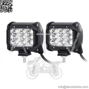 Tri Row 4"inch 90W  LED Work Light Bar FLOOD Pods for Can-am Polaris RZR ATV UTV (For: More than one vehicle)