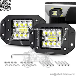 2PCS 5" inch LED Work Light Bar Combo Offroad Truck SUV ATV Driving Fog Pod Lamp
