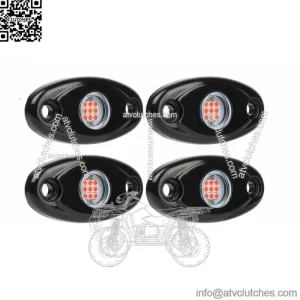 4x 9W RED LED Rock Light for JEEP Truck ATV Under Body Trail Rig Fog Lights 4Pod (For: More than one vehicle)
