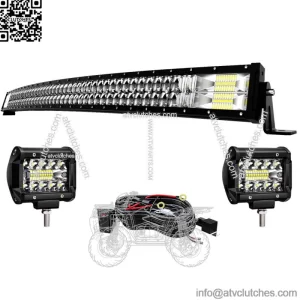 for Kawasaki Teryx Teryx4 Mule 610 4010 52inch 684W LED Light Bar+4" Pods+Wiring