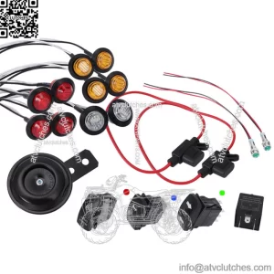 For Kawasaki Mule Pro Teryx 4 LED Turn Signal Street Legal Horn Kit SXS UTV 12V