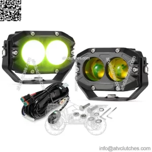 2x 4" LED Fog Amber Light Spot Bumper Driving Pod Bar For Polaris RZR XP ATV UTV (For: More than one vehicle)