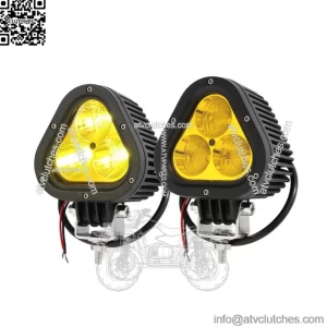 Pair 4" 70W Amber LED Triangle Work Driving Lights Offroad 4X4WD ATV UTV (For: More than one vehicle)