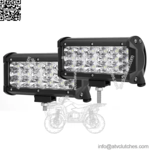 Tri-Row 7" LED Work Light Bar FLOOD Beam Pods for Can-am Polaris RZR ATV UTV 2x (For: More than one vehicle)