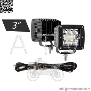 3 INCH LED WORK LIGHT BAR PODS DRIVING FLOOD FOR POLARIS RZR XP 1000 ATV (For: More than one vehicle)