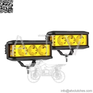 Pair 5" In 60W LED Work Lights Amber Offroad Driving Fog Pods ATV UTV (For: More than one vehicle)