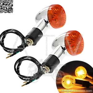 Pair Motorcycle Turn Signal Blinker Indicator Light For Honda Suzuki Yamaha