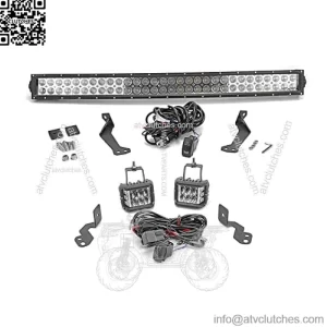 Compatible with Polaris RZR XP 1000 900 Models Upper Roof 32 inch 180W Combo Beam LED Curved Light Bar Mount Bracket Kit + 4 inch 60W Side Shooter Led Pod Pillar Mount Brackets with Wiring Kit