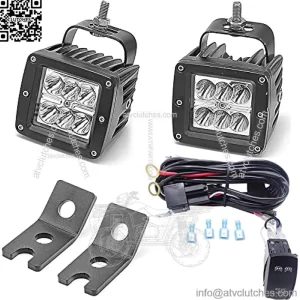 Backup Rear Pillar 2x 18W Cube Lights Mount Brackets ?? Wiring Kit Compatible with Polaris RZR XP 1000/Turbo 900 2015-2022