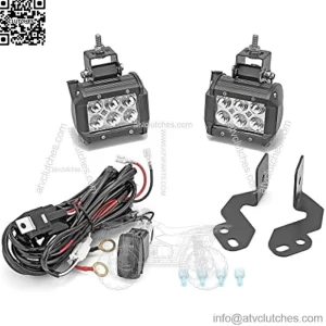 2pcs 4 Inch 18W RZR LED Spot Light Pods, with Rocker Switch Wiring Kit and A-Pillar Roll Cage Mounting Brackets Compatible with Polaris RZR XP 1000/800 2014-2022 & RZR 900 2015-2022