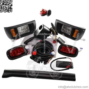 Deluxe LED Golf Cart Light Kit w/ Turn Signal Switch & Horn For Club Car DS 93+
