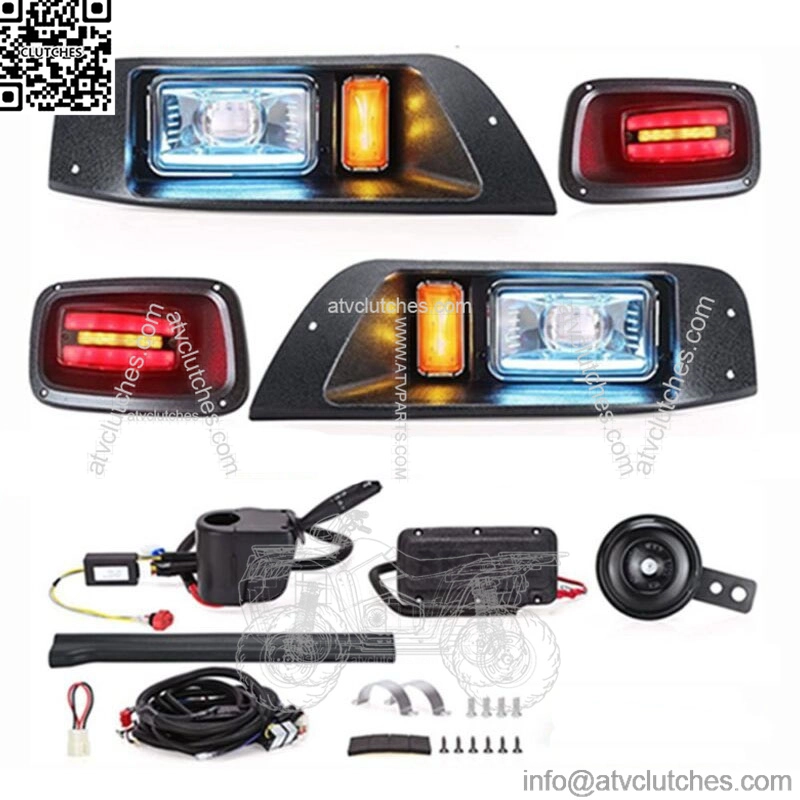 Deluxe LED Light Kit Street Legal Kit Turn Signal Switch Golf Cart EZGO TXT