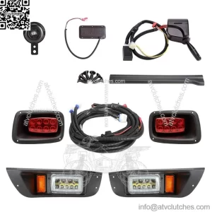 Deluxe LED Light Kit, Street Legal Kit Turn Signal Switch Golf Cart For EZGO TXT