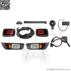 Golf Cart LED Light Kit with Turn Signal Switch & Horn Deluxe For EZGO TXT 96-13