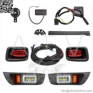Golf Cart Deluxe LED Light Kit with Turn Signal Switch & Horn For EZGO TXT 96-13