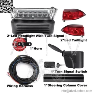 Deluxe Golf Cart LED Light Kit Fit Club Car Precedent w/ Turn Signals Brake 12V
